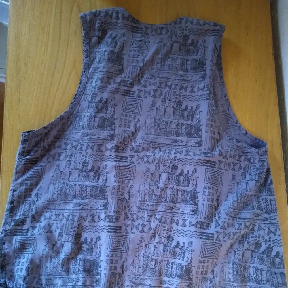 Vintage Rockpool Easter Island Tribal Pattern Vest
